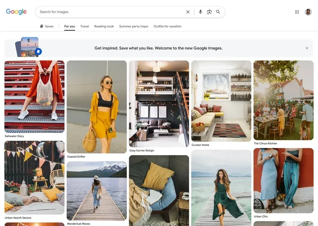 Google Afbeeldingen-homepagina