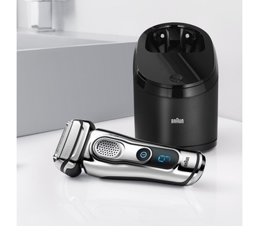 Braun Series9 Elekt. Scheerapparaat Mannen 9297cc, Clean&Charge Station En Lederen Reisetui - Chroom