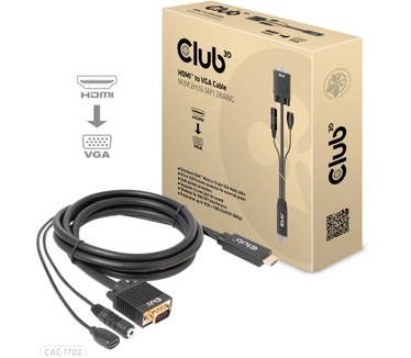 Club 3D HDMI to VGA Cable M/M 2m/6.56ft 28AWG