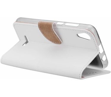 Luxe Lederen Bookcase hoesje voor de Wiko Lenny4 - Wit (Wiko Lenny4) Wit