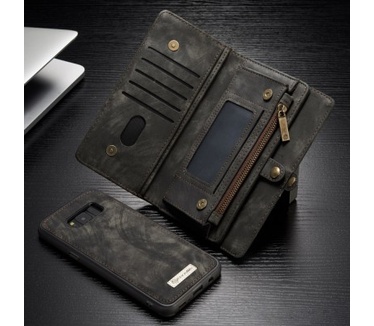 Caseme Samsung Galaxy S8 Luxe Lederen Portemonnee Hoesje - uitneembaar met backcover (grijs)