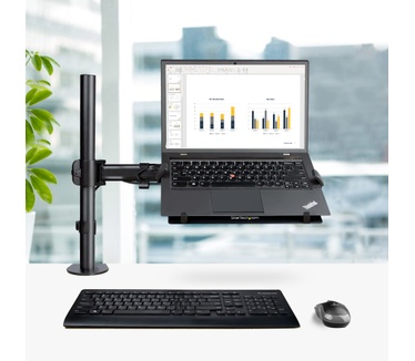 Startech.com Laptop Bureausteun, Monitor en Laptop Beugel, Schermen tot 34in (8kg) & Laptops (4.5kg), Gearticuleerde VESA Laptopsteun, Bureauklem/Doorvoertule