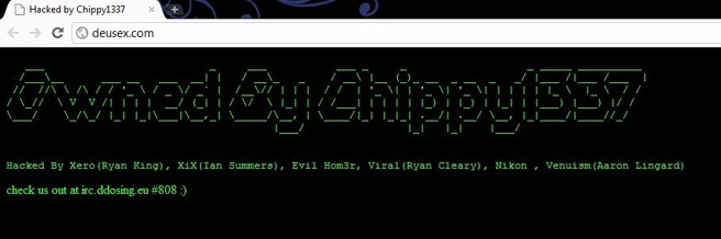 Hack van websites Eidos en Deus Ex: Human Revolution