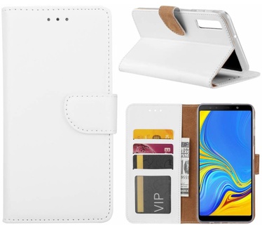 Luxe Lederen Bookcase hoesje voor de Samsung Galaxy A7 2018 - Wit
