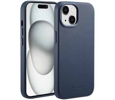 Accezz MagSafe Leather Backcover iPhone 15 - Donkerblauw