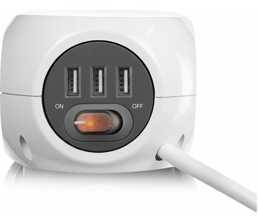 ACT AC2405 - Stekkerdoos Kubus 3-USB Wit