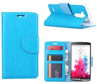 Luxe Lederen Bookcase hoesje voor de LG G3 S - Blauw (LG G3 S) Blauw