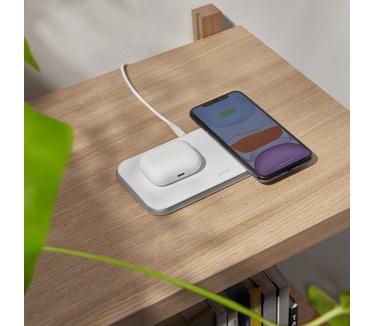 Zens Dual Aluminium Wireless Charger 10W Wit