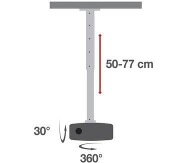 Techly Support Projector Ceiling Extension 500-770 mm White ICA-PM 104MW