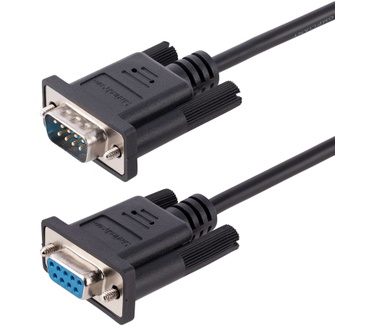 Startech.com 3m RS232 Serial Null Modem Kabel, Seriële Crossover Kabel met Al-Mylar Afscherming, DB9 Seriële COM Poort Kabel Female naar Male, Compatibel met DTE Apparatuur, Zwart, F/M