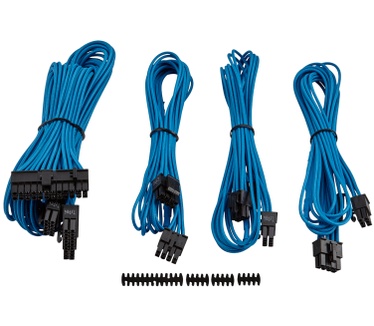Corsair Premium Individually Sleeved PSU Cable Kit Starter Package, Type 4 (Generation 3) - Blauw Blauw