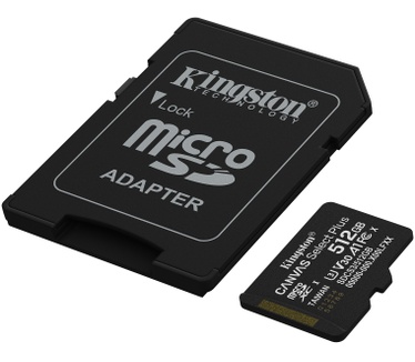 Kingston 512GB microSDXC Canvas Select Plus Gen3 150MB/s A1 kaart + adapter
