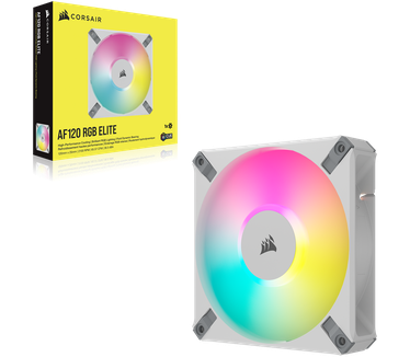 Corsair iCUE AF120 RGB ELITE 120mm PWM Fan White, 120mm