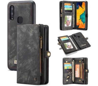 Caseme Samsung Galaxy A40 Luxe Leren Portemonnee Hoesje (zwart)