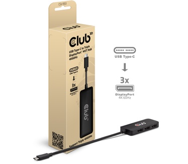 Club 3D USB-C® to Triple DisplayPort™ MST Hub 4K60Hz