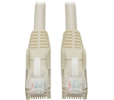 Tripp-Lite Cat6 Gigabit Snagless Molded Patch Cable (RJ45 M/M) - White, 1-ft.