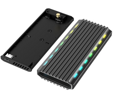 Gembird USB 3.1 enclosure for M.2 NVMe drives, backlighted Aluminium