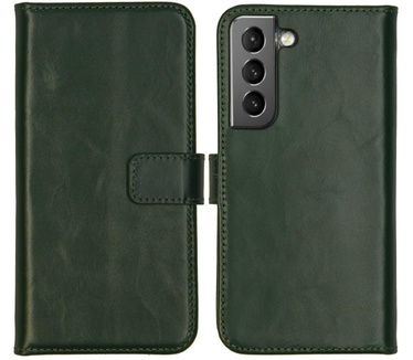 Selencia Echt Lederen Bookcase Samsung Galaxy S22 - Groen