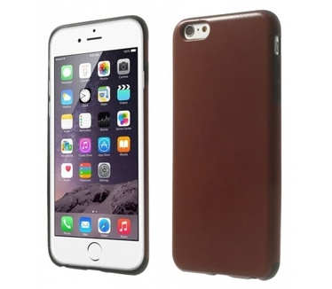 Kees Lederlook Gel Hoesje Apple iPhone 6 Plus - Bruin