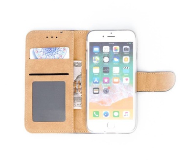 Schubben design Lederen Bookcase hoesje voor de Apple iPhone 8 - Donkerblauw (Apple iPhone 8) Blauw