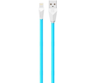 Remax Aliens Standaard USB naar Lightning Kabel - Blauw/Wit (1m)