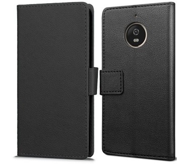 qMust Motorola Moto E4 Plus Wallet Hoesje Zwart