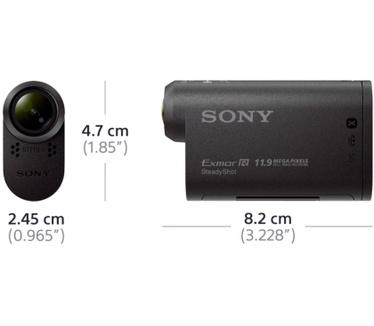 Sony HDR-AS30V Actiecamcorder met Wi-Fi en GPS + draagbare-bevestigingsset Zwart
