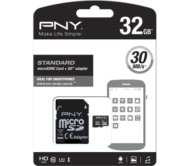 PNY microSDHC 32GB Class 10 UHS-I U1 + SD-adapter