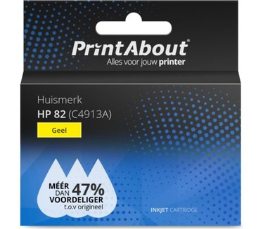 PrintAbout Huismerk HP 82 (C4913A) Inktcartridge Geel