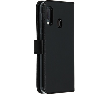 Selencia Echt Lederen Bookcase Samsung Galaxy A20e - Zwart