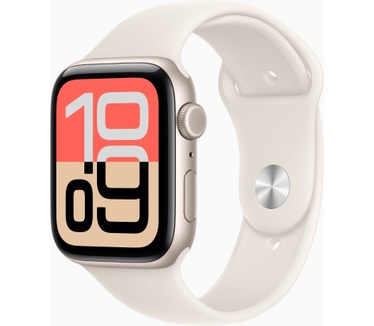 Apple Watch SE 3, 44mm, GPS + Cellular, Sportbandje S/M, Goud (Beige)