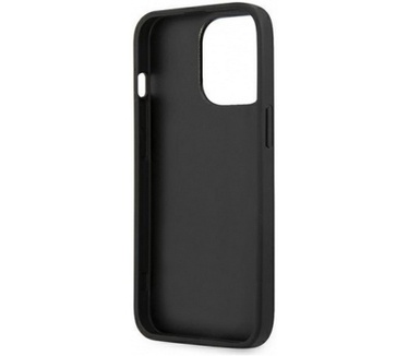Guess Saffiano Metal Logo Back Case iPhone 13 Pro (6.1") - Grijs Grijs