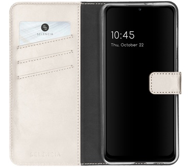 Selencia Echt Lederen Bookcase Samsung Galaxy A22 (5G) - Lichtgrijs