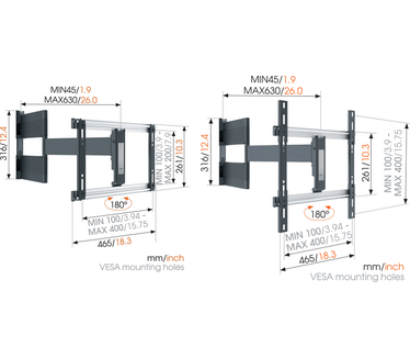 Vogel's THIN 546 ExtraThin Draaibare tv beugel voor OLED tv's