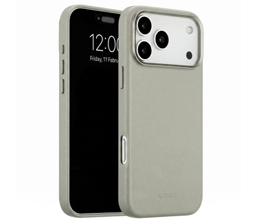 Accezz MagSafe Leather Backcover voor de Apple iPhone 18 Pro Max / 17 Pro Max - Light Grey