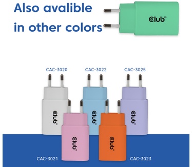 Club 3D 2-Pack USB-C® oplader 30Watt Groen