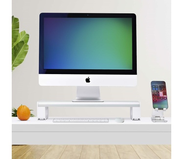 Startech.com Ergonomische Monitorstandaard, Tot 15kg, Vaste Hoogte 9cm, Desktop Computer Monitor/Laptop Verhoger,Stalen Basis, Snelle Montage, Optimale Bureauruimte