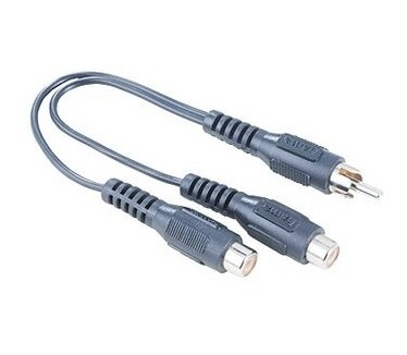 Hama Subwoofer Adapter, RCA Plug - 2 RCA Sockets