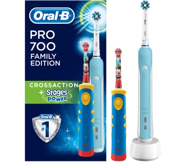 Oral-B Pro 700 + Stages Power Familypack ? 2 Elektrische Tandenborstels