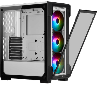 Corsair iCUE iCUE 220T RGB Tempered Glass Mid-Tower Smart Case — White