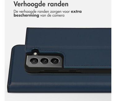 Accezz Premium Leather Slim Bookcase Samsung Galaxy S21 - Donkerblauw