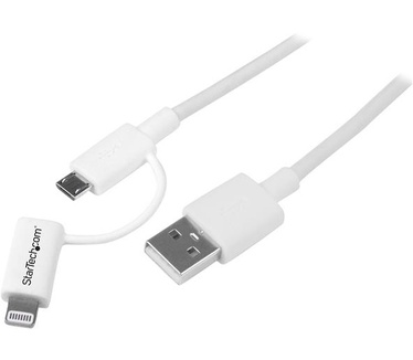 Startech.com Apple Lightning- of Micro USB-naar-USB-kabel 1 m, wit