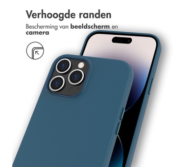 Accezz Leather Backcover met MagSafe iPhone 14 Pro Max - Donkerblauw