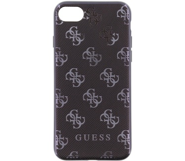 Guess 4G 2017 Soft TPU Back Case - Apple iPhone 7 (4.7") - Black/Gun Metal