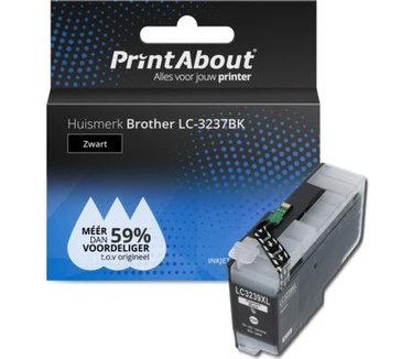 PrintAbout Huismerk Brother LC-3237BK Inktcartridge Zwart