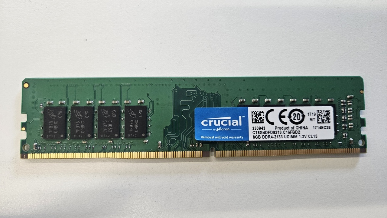 Crucial 8 GB DDR4 geheugen, 2133 MT/s. Crucial (CT8G4DFD8213