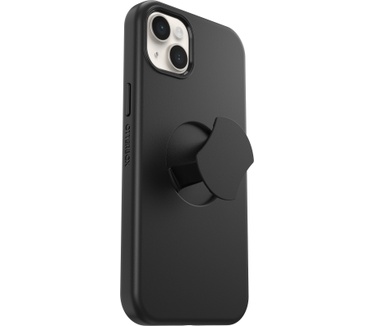 Otterbox OtterBox OtterGrip Symmetry hoes voor iPhone 14 Plus voor MagSafe, valbestendig, beschermhoes met ingebouwde grip, 3x getest volgens militaire standaard, antimicrobiële bescherming, Zwart