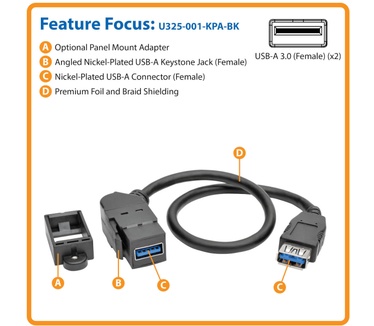 Tripp-Lite U325-001-KPA-BK Zwart