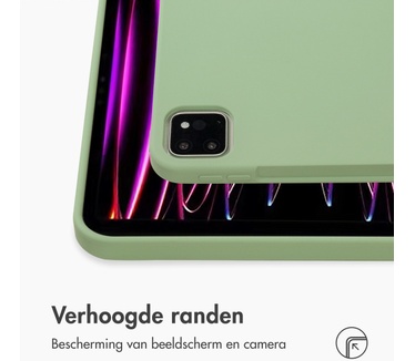Accezz Liquid Silicone Backcover met penhouder iPad Pro 11 (2018 - 2022) - Lichtgroen