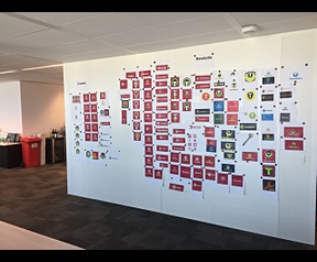 Logo&#039;s op muur
